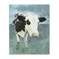 Stupell Industries Simple Farmhouse Cow Animals & Insects Painting Gallery Wrapped Canvas Art Print Wall Art, 16 x 20