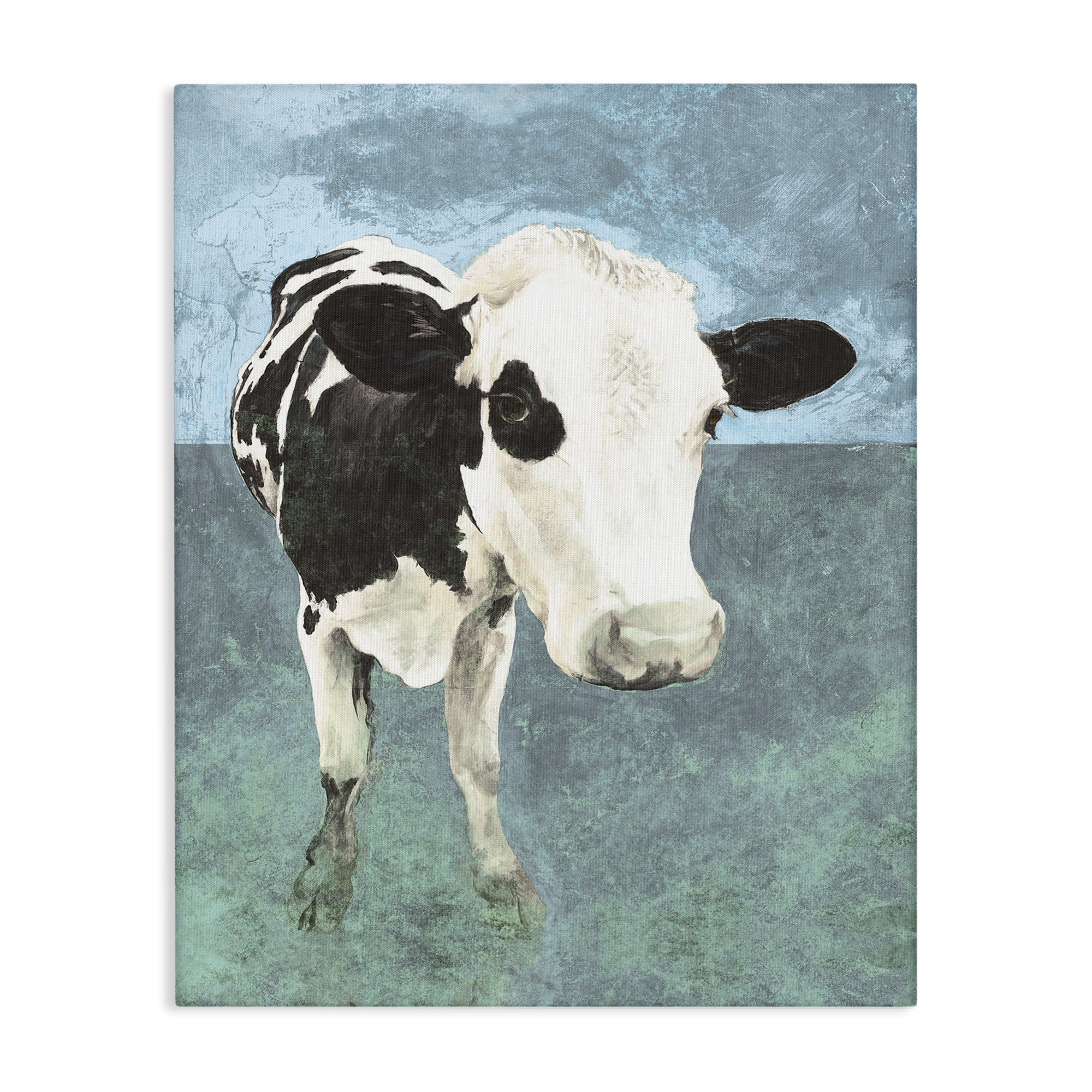Stupell Industries Simple Farmhouse Cow Animals & Insects Painting Gallery Wrapped Canvas Art Print Wall Art, 36 x 48