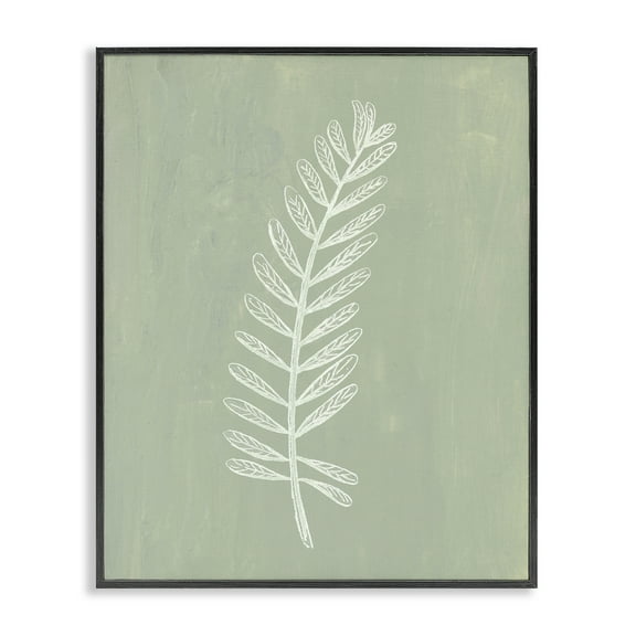 Stupell Industries Simple Fern Impression Plants & Flowers Painting Black Framed Art Print Wall Art, 11 x 14