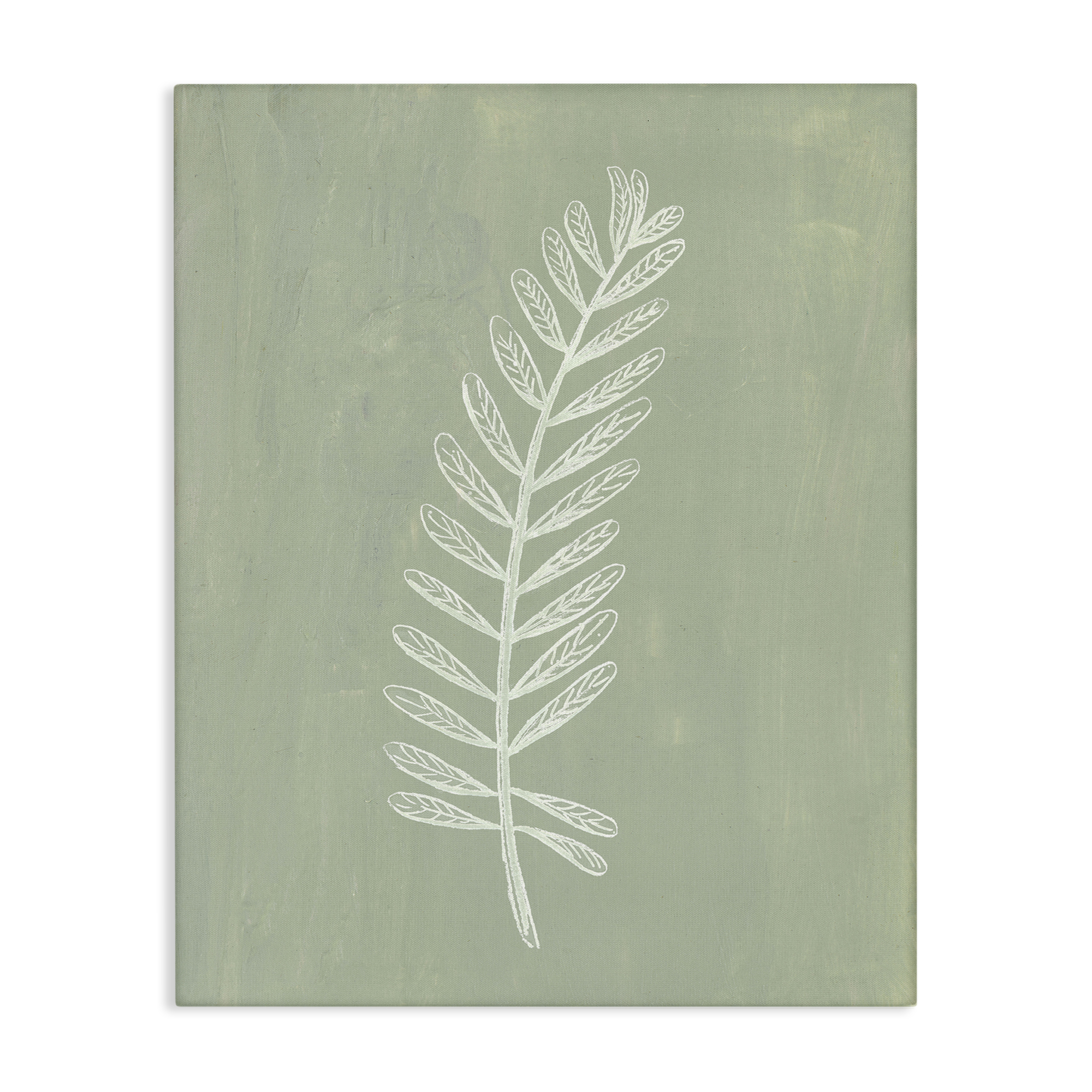 Stupell Industries Simple Fern Impression Plants & Flowers Painting Wrapped Canvas Art Print Wall Art, 30 x 40