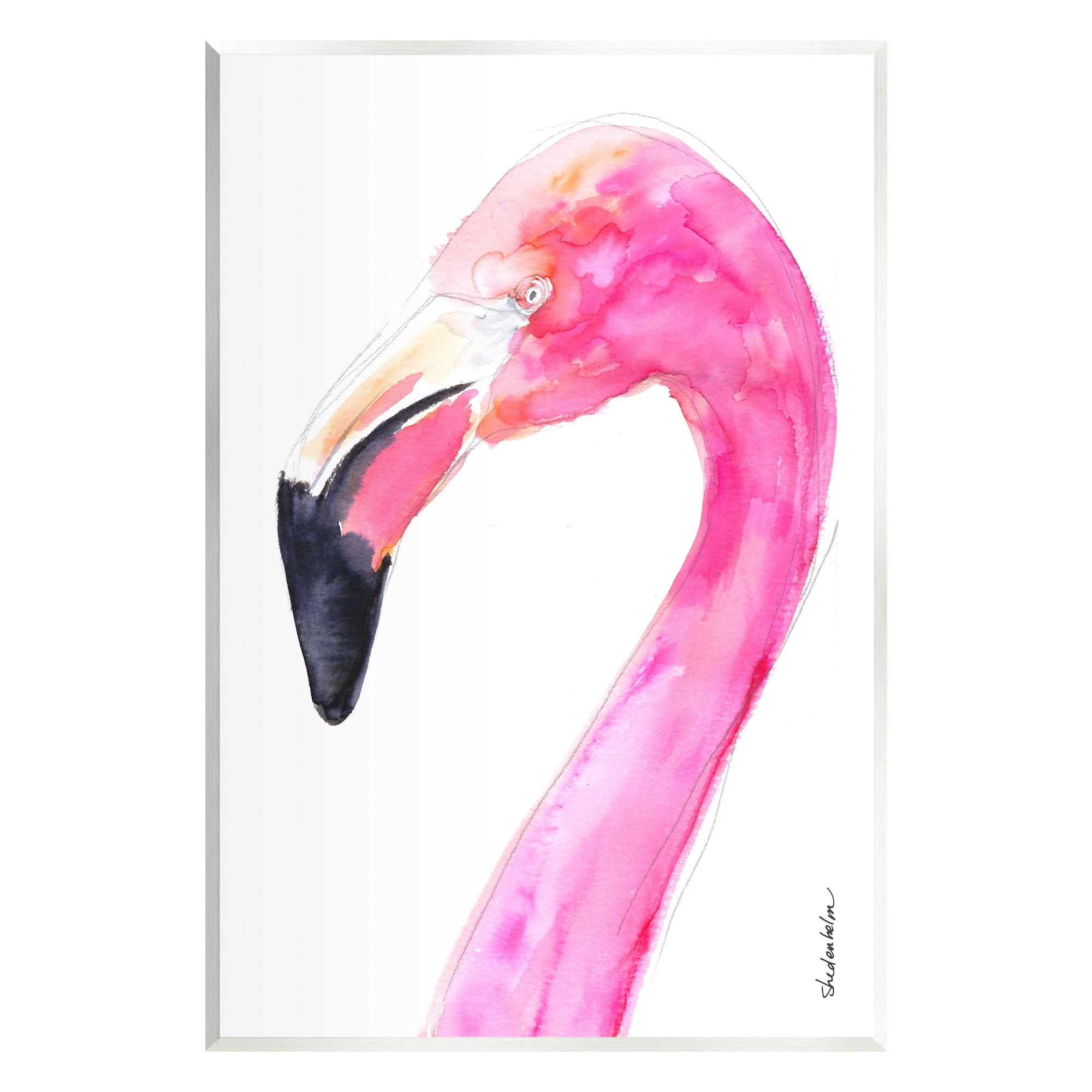 Stupell Industries Simple Flamingo Bird Animals & Insects Painting Unframed Art Print Wall Art, 13 x 19