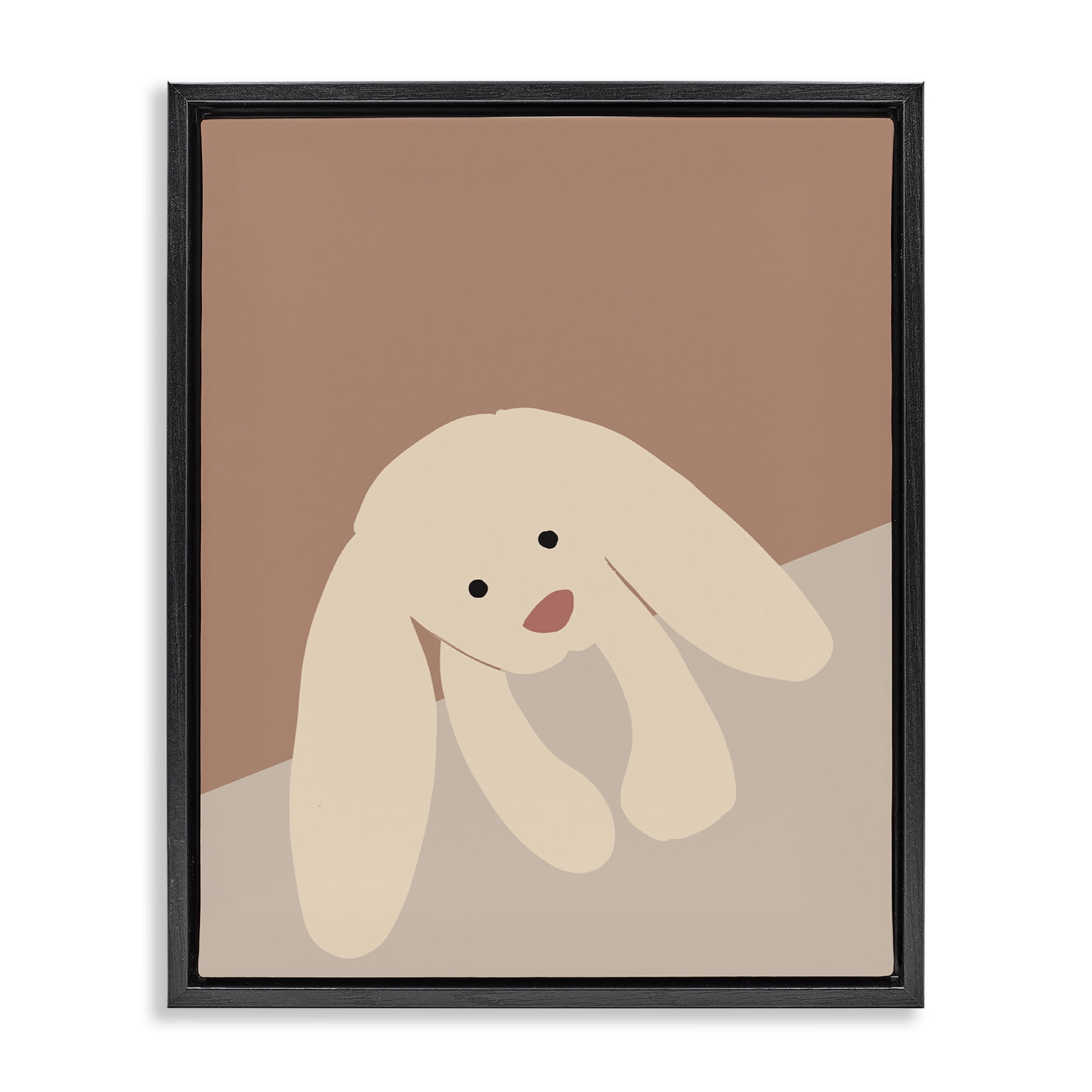 Stupell Industries Simple Floppy Bunny Animals & Insects Painting Black Floater Framed Art Print Wall Art, 17 x 21