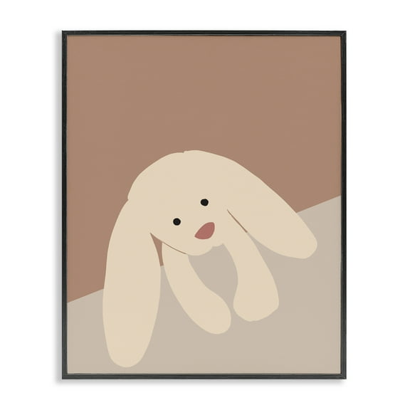 Stupell Industries Simple Floppy Bunny Animals & Insects Painting Black Framed Art Print Wall Art, 11 x 14