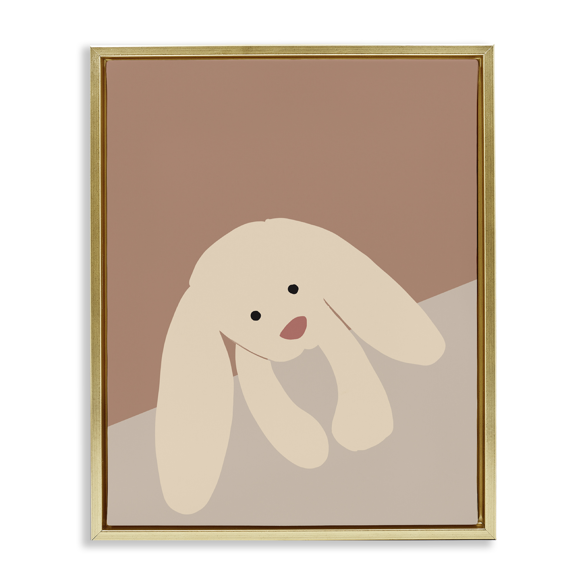Stupell Industries Simple Floppy Bunny Animals & Insects Painting Gold Floater Framed Art Print Wall Art, 25 x 31