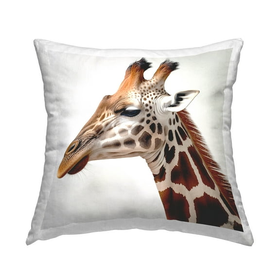 Stupell Industries Simple Giraffe Portrait Decorative Printed Throw Pillow Design by RB