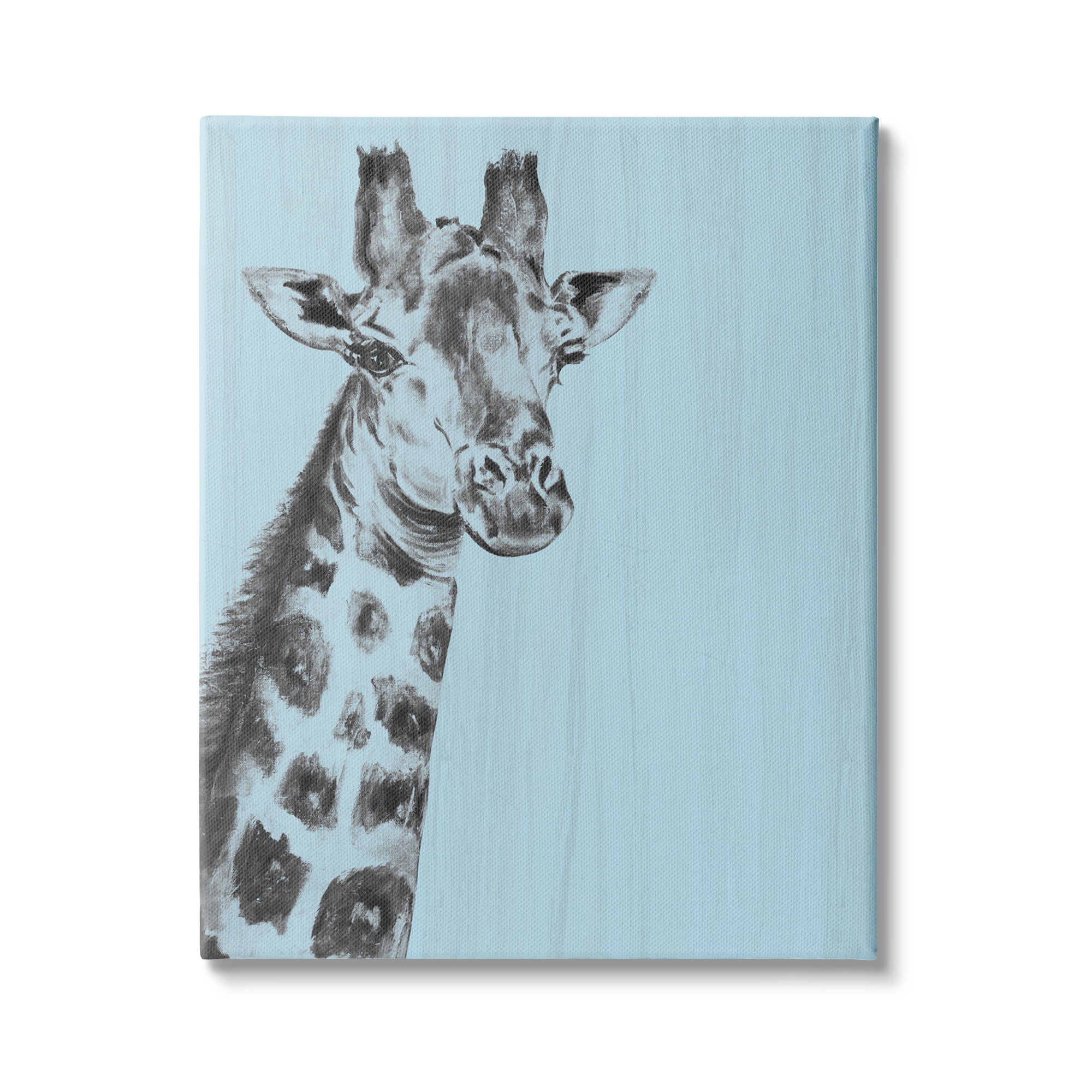 Stupell Industries Simple Giraffe Portrait Rustic Blue Patterned Safari Animal, 36 x 48, Design by Patricia Pinto