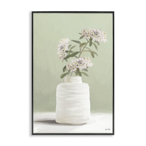 Stupell Industries Simple Herb Vase Botanical & Floral Painting Black Framed Art Print Wall Art, 12 x 18
