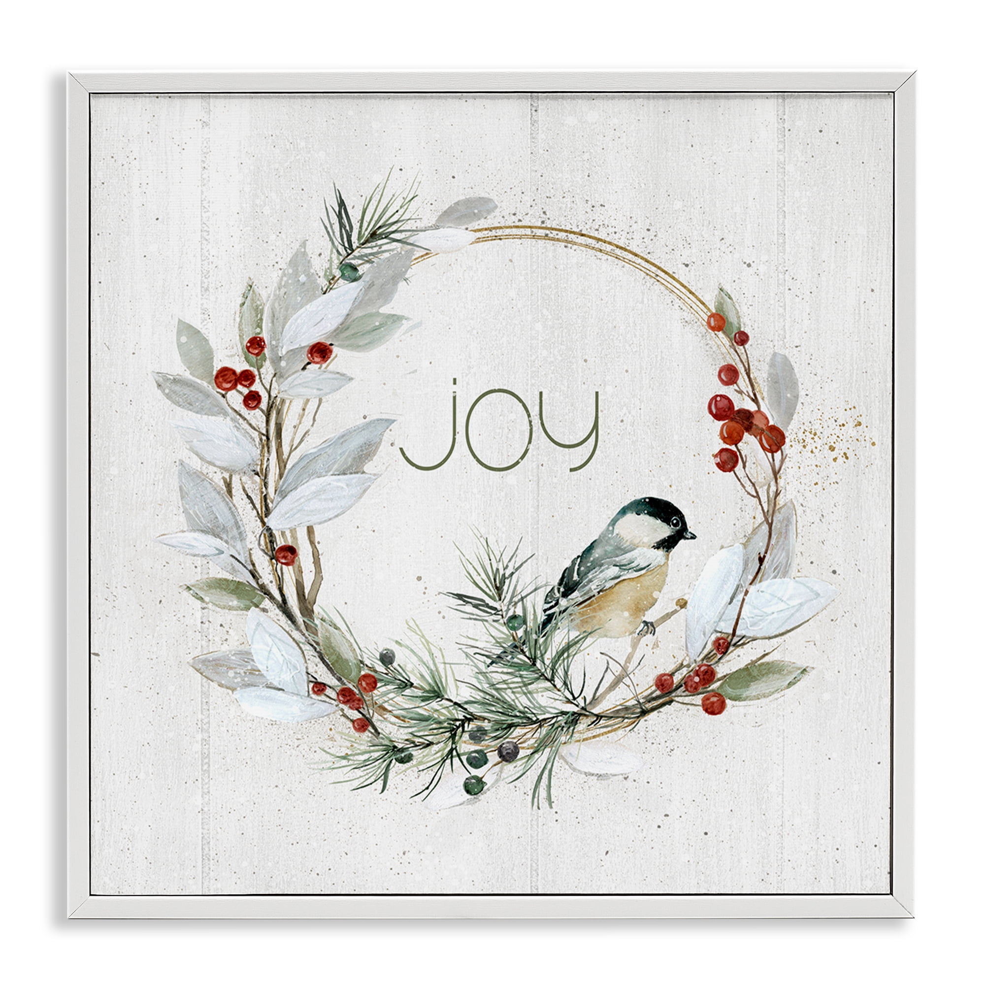 Stupell Industries Simple Joy Winter Wreath Holiday Painting White stupell-industries-simple-joy-winter-wreath-holiday-painting-white