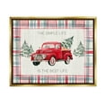 thumbnail image 1 of Stupell Industries Simple Life Is Best Plaid Truck Graphic Art Metallic Gold Floating Framed Canvas Print Wall Art, Design by Kristen Brockmon, 1 of 6