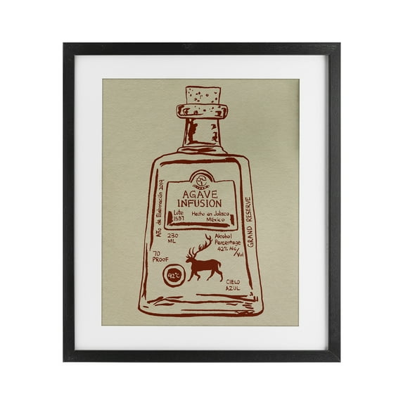 Stupell Industries Simple Liquor Essence Black Framed Print Under Glass design by Melissa Wang, 16 x 13