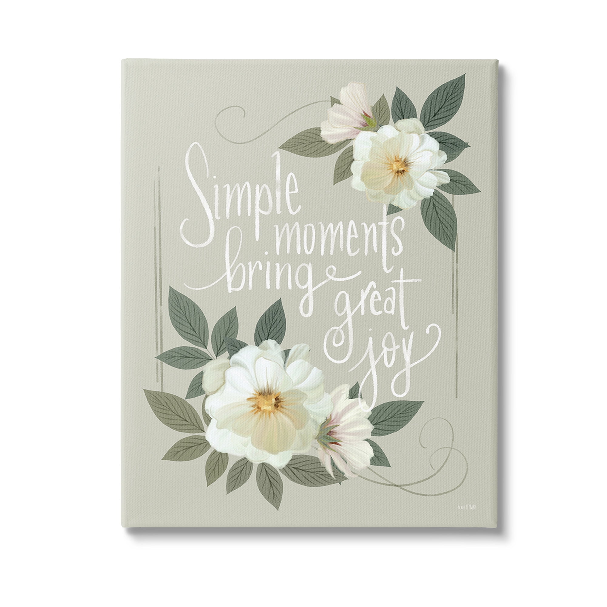 Stupell Industries Simple Moments & Blossoms Botanical & Floral Painting Gallery Wrapped Canvas Art Print Wall Art, 16 x 20