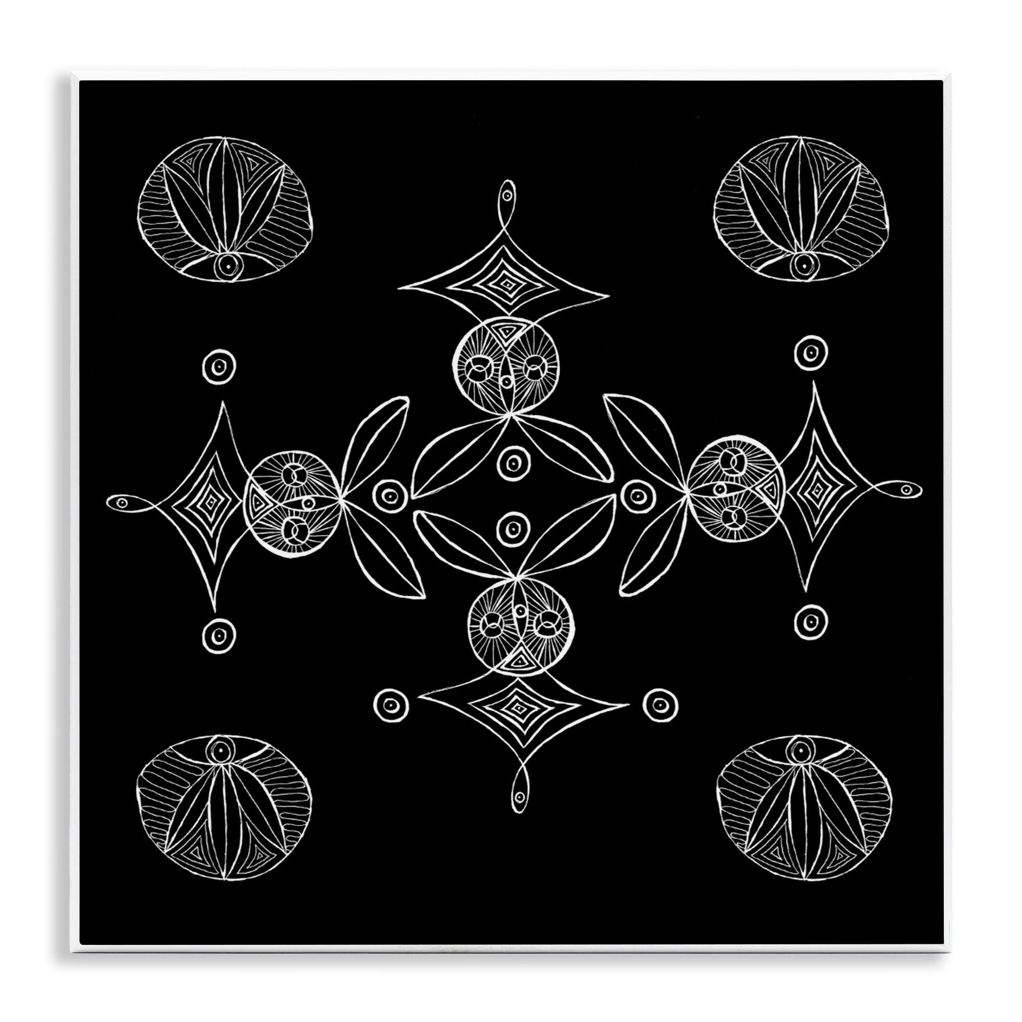 Stupell Industries Simple Monochrome Fractals Wall Plaque Art, design by El Perkin