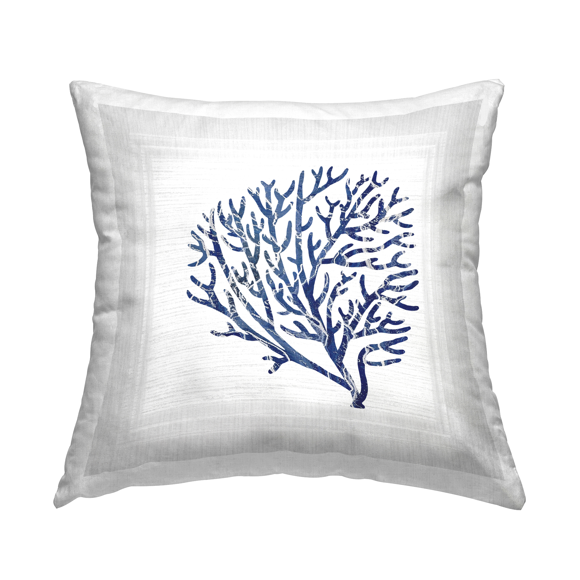 Stupell Industries Simple Nautical Coral Decorative Printed Throw Pillow, 18 x 18