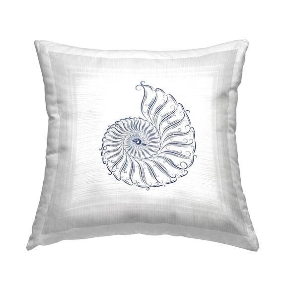 Stupell Industries Simple Nautilus Shell Decorative Printed Throw Pillow, 18 x 18