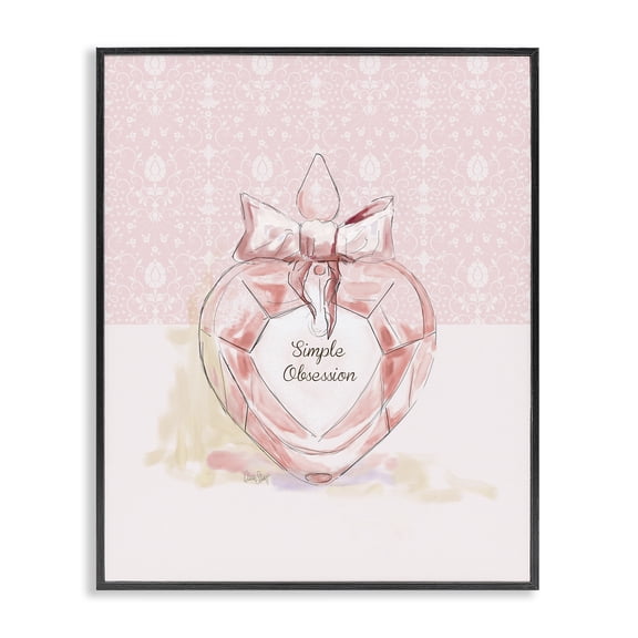 Stupell Industries Shabby Chic Simple Obsession Pastel Perfume Black Framed Giclee Art, 11 x 14, by Carol Robinson