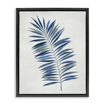 Stupell Industries Simple Palm Leaf Plants & Flowers Painting Black Floater Framed Canvas Art Print Wall Art, 17 x 21