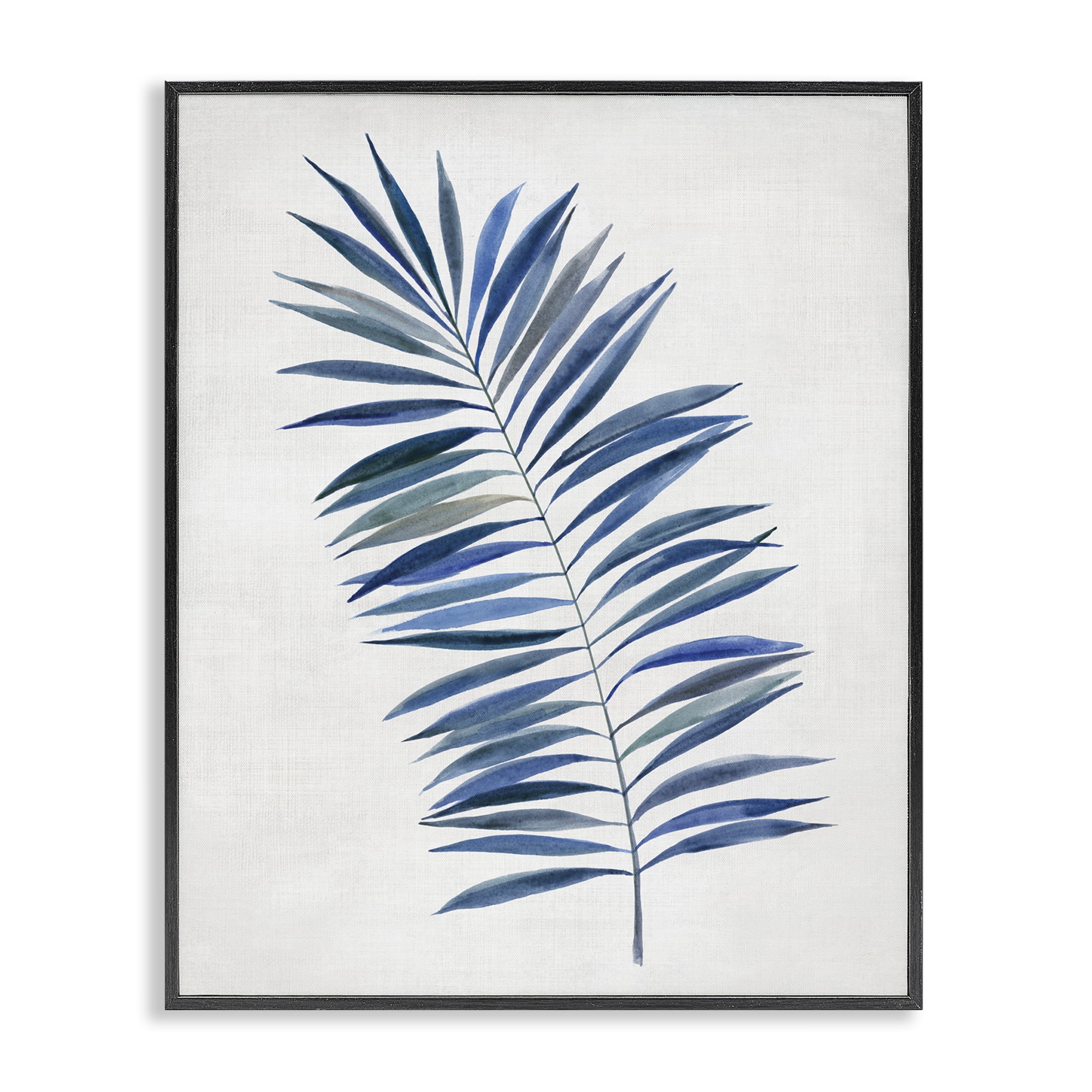 Stupell Industries Simple Palm Leaf Plants & Flowers Painting Black Framed Art Print Wall Art, 16 x 20