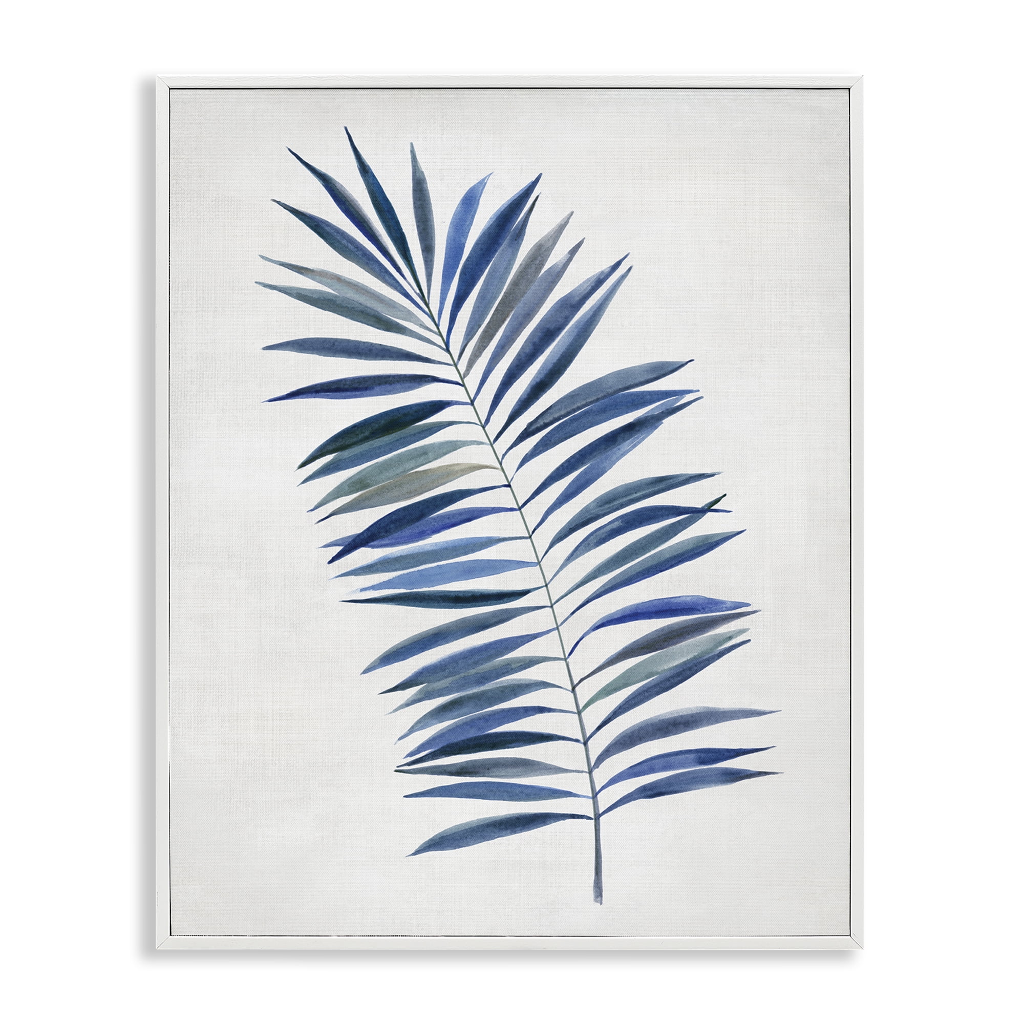 Stupell Industries Simple Palm Leaf Plants & Flowers Painting White Framed Art Print Wall Art, 11 x 14