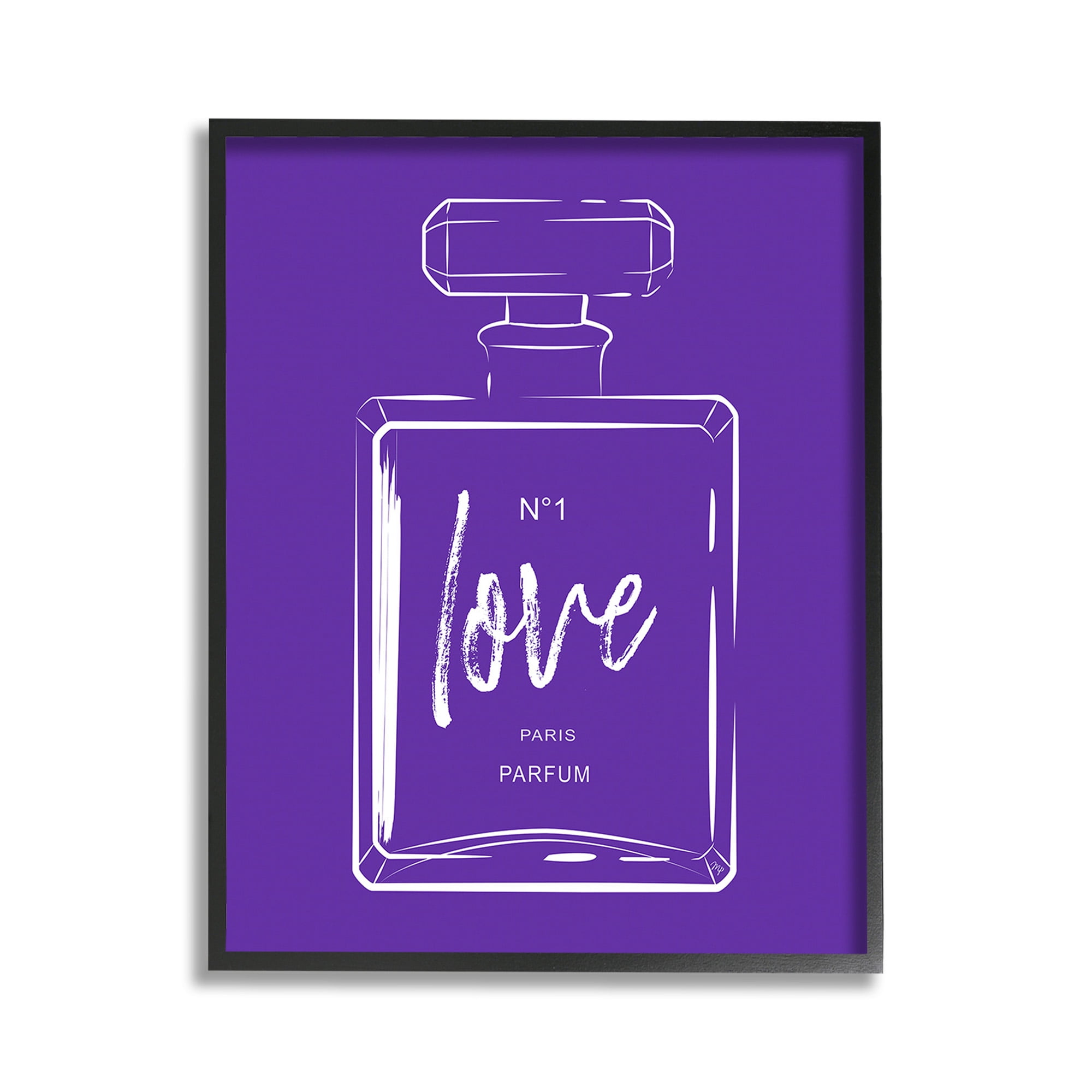 Stupell Industries Simple Perfume on Purple Beauty & Fashion Painting Black Framed Art Print Wall Art, 11 x 14