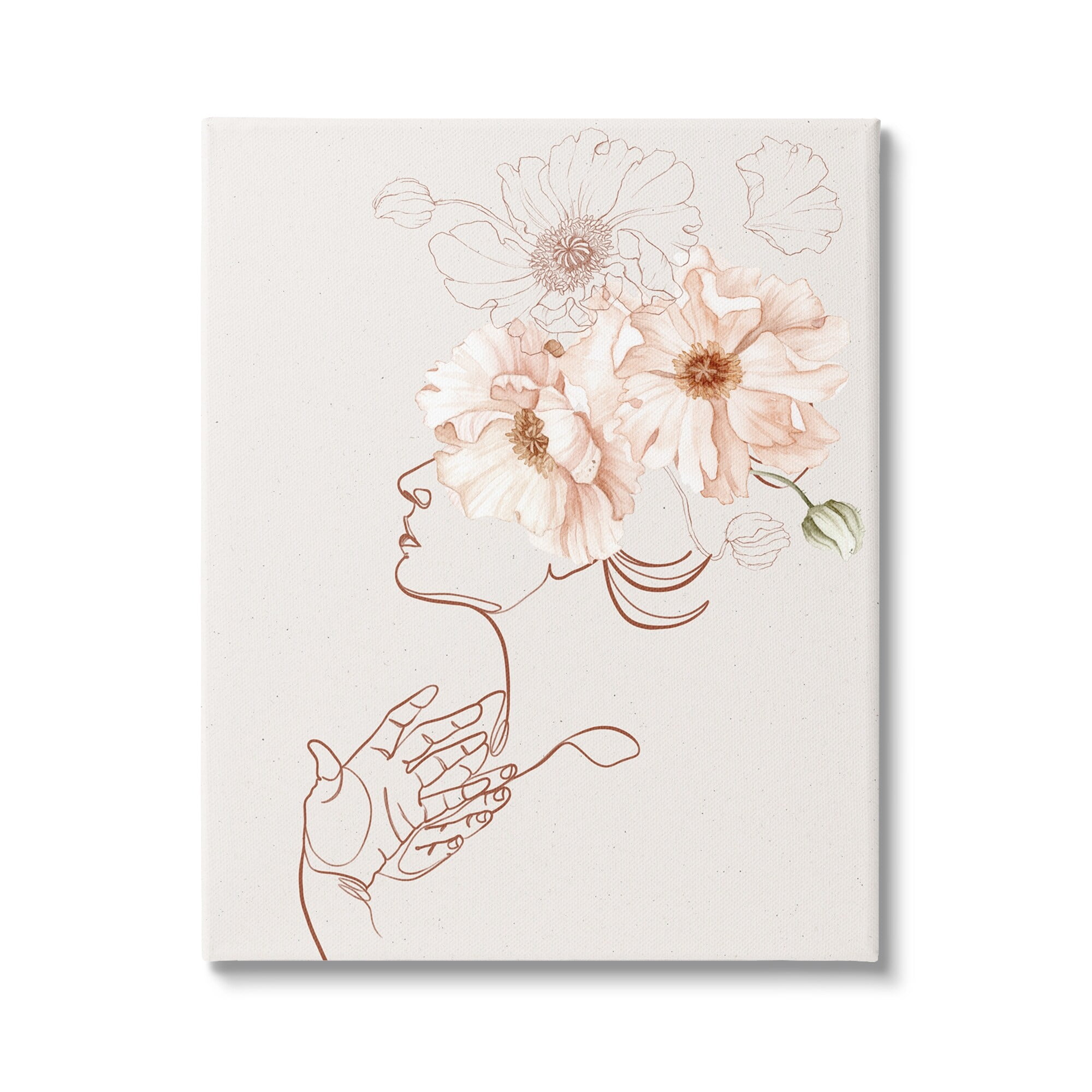 Stupell Industries Simple Pink Botanical Pattern Bouquet Person Outline Canvas Wall Art, 30 x 40, Design by Ros Ruseva