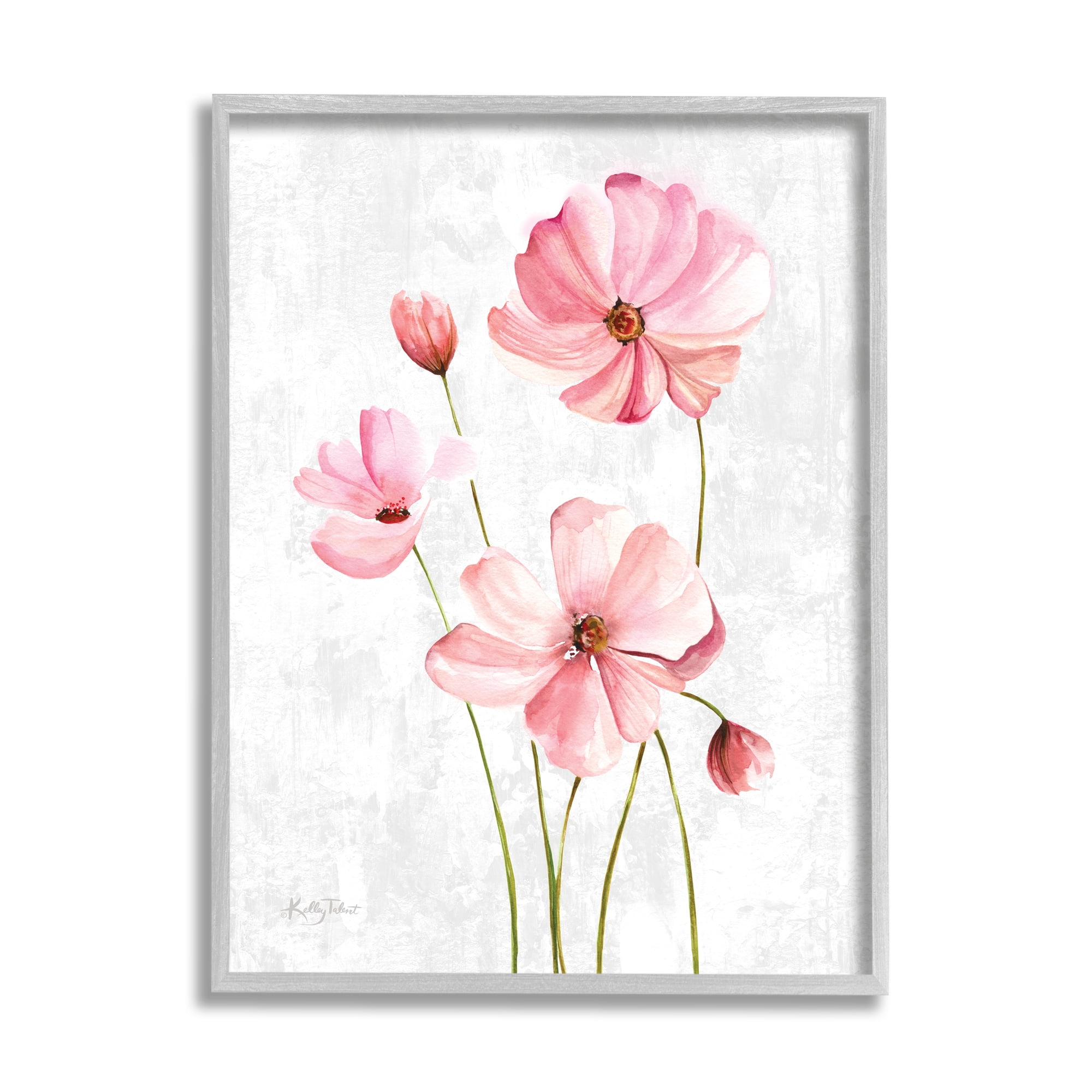 Stupell Industries Simple Pink Flower Petals Blossoming Illustration , 11 x 14, Design by Kelley Talent