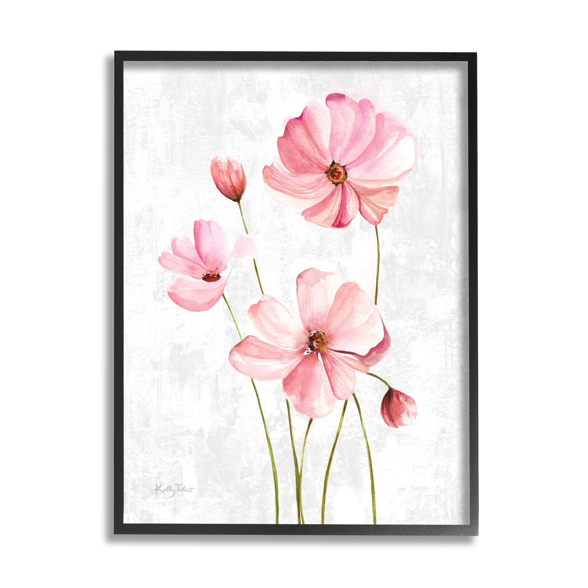 Stupell Industries Simple Pink Flower Petals Blossoming Illustration , 16 x 20, Design by Kelley Talent