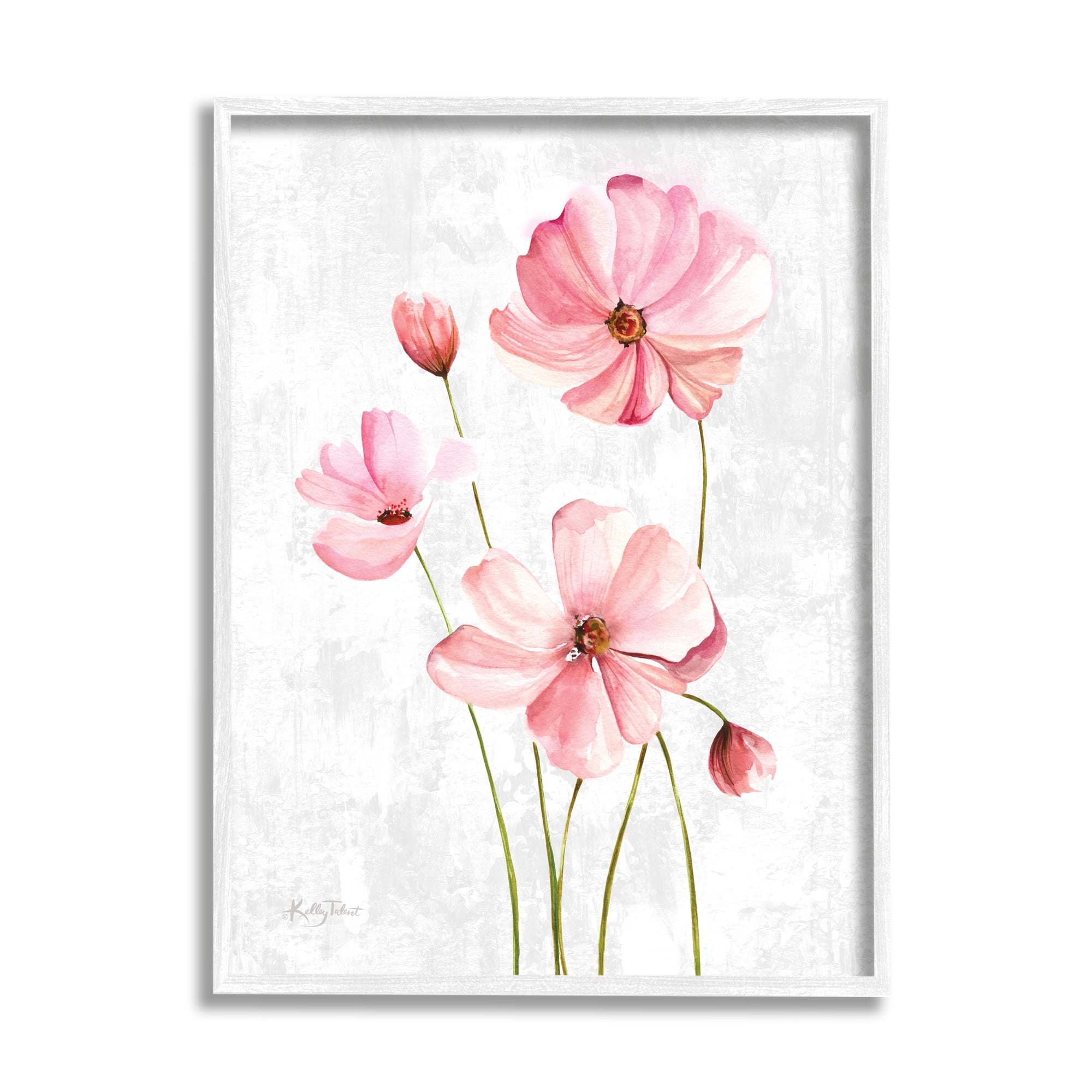 Stupell Industries Simple Pink Flower Petals Blossoming Illustration , 24 x 30, Design by Kelley Talent