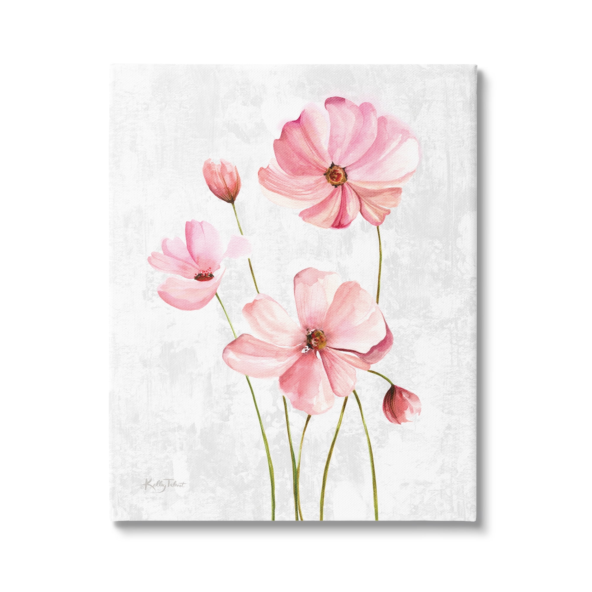 Stupell Industries Simple Pink Flower Petals Blossoming Illustration , 24 x 30, Design by Kelley Talent