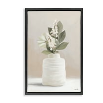 Stupell Industries Simple Potted Herb Botanical & Floral Painting Black Floater Framed Art Print Wall Art, 17 x 25
