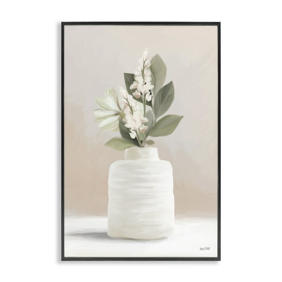 Stupell Industries Simple Potted Herb Botanical & Floral Painting Black Framed Art Print Wall Art, 12 x 18