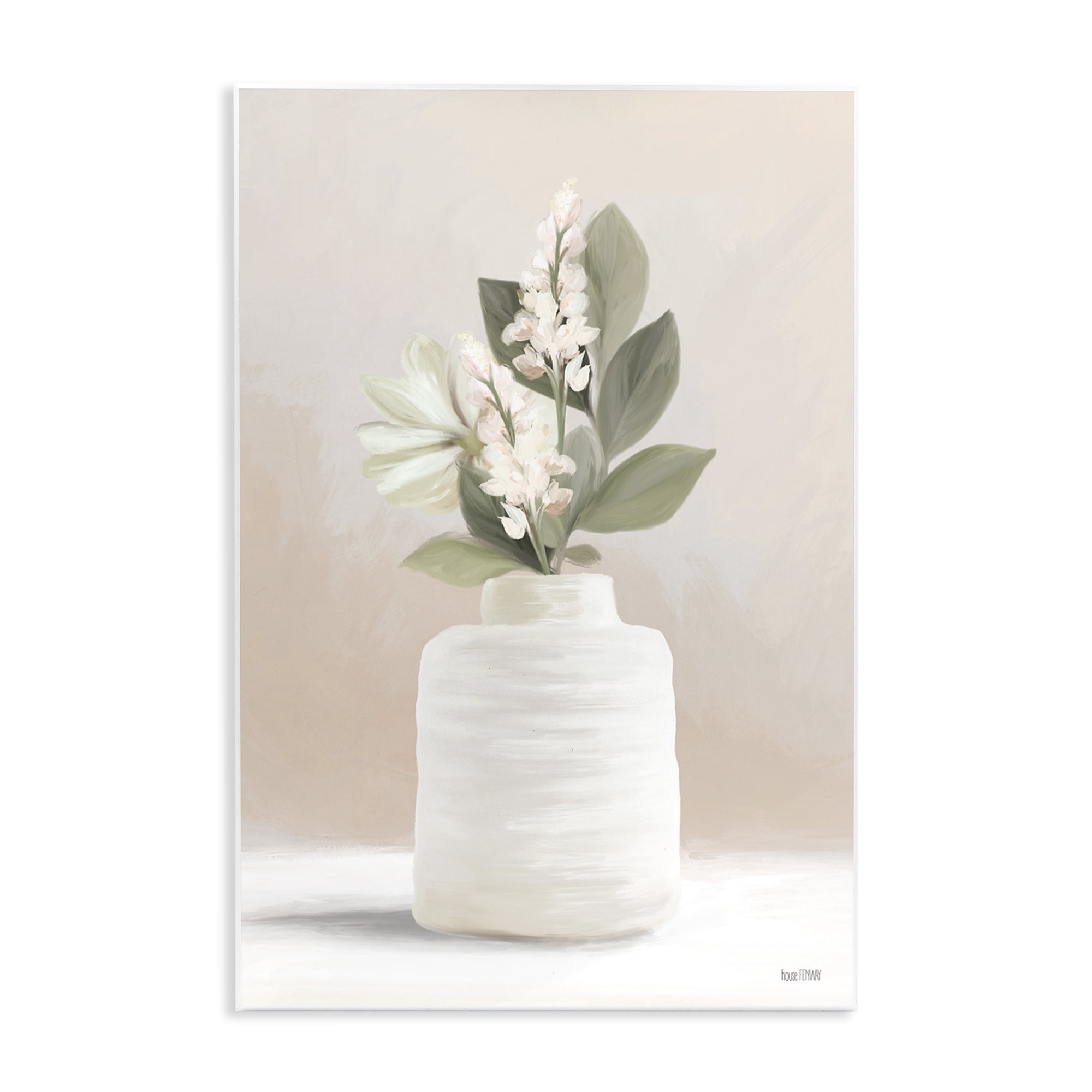 Stupell Industries Simple Potted Herb Botanical & Floral Painting Unframed Art Print Wall Art, 13 x 19
