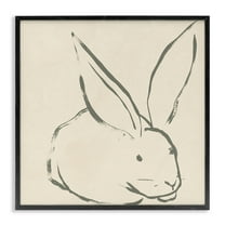 Stupell Industries Simple Rabbit Outline Animals & Insects Drawing Black Framed Art Print Wall Art, 12 x 12