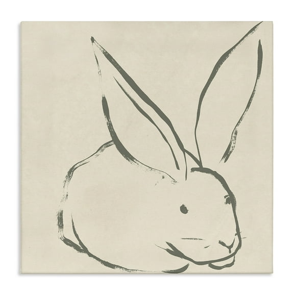 Stupell Industries Simple Rabbit Outline Animals & Insects Drawing Gallery Wrapped Canvas Art Print Wall Art, 17 x 17