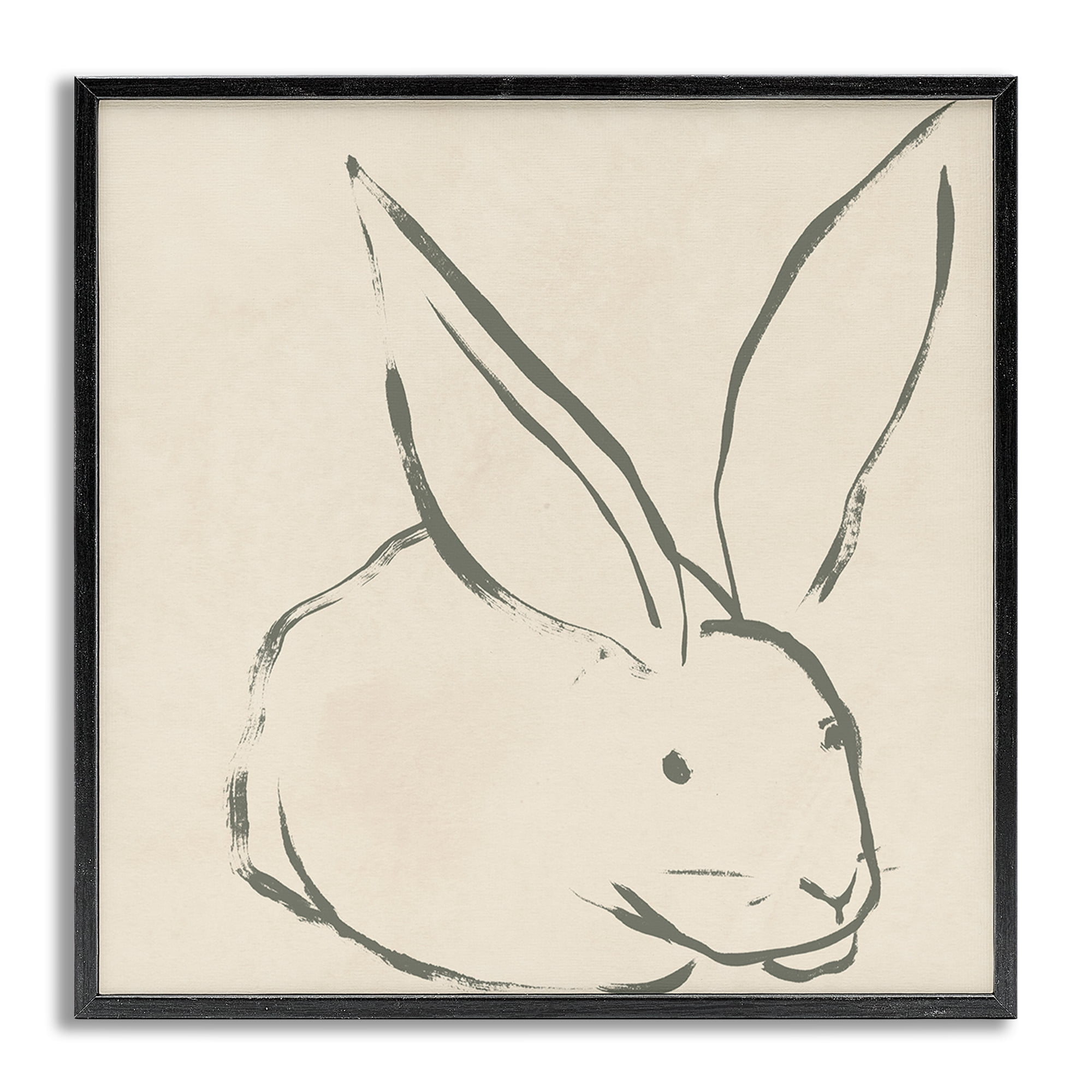 Stupell Industries Simple Rabbit Outline Animals & Insects Drawing Gray Framed Art Print Wall Art, 24 x 24