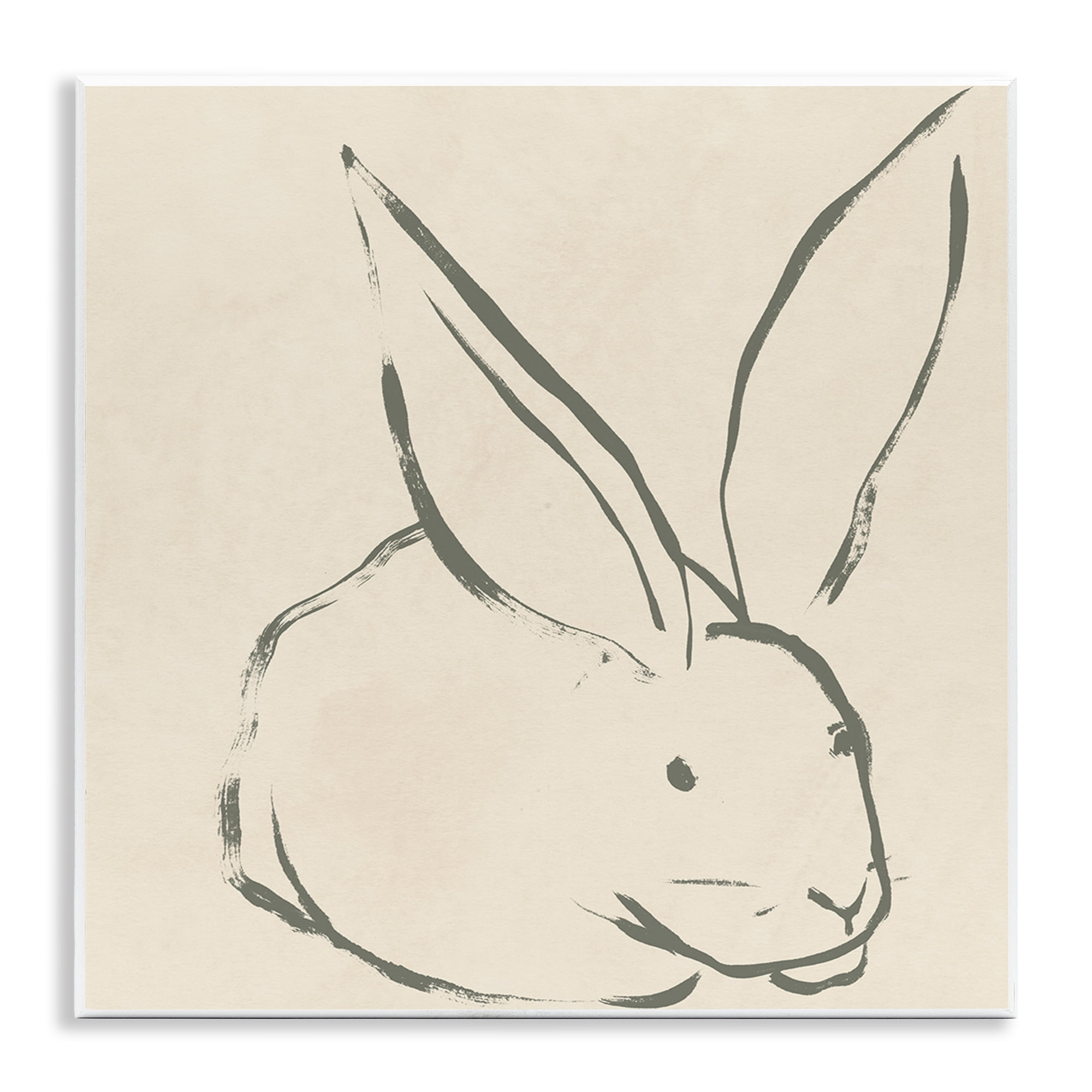 Stupell Industries Simple Rabbit Outline Animals & Insects Drawing Unframed Art Print Wall Art, 12 x 12