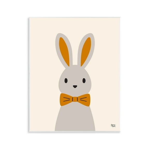 Stupell Industries Simple Rabbit with Bowtie Animals Painting Unframed Art Print Wall Art, 11 x 14