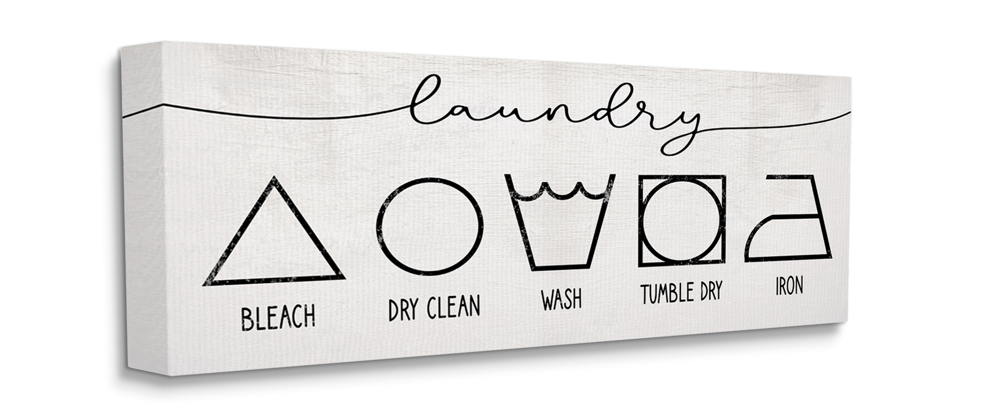 Stupell Industries Simple Rustic Laundry Symbol Guide Clean Home Canvas Wall Art, 17 x 40, Design by Daphne Polselli