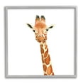 thumbnail image 1 of Stupell Industries Simple Smiling Giraffe Head Animal Portrait Framed Wall Art, 24 x 24, Design by Amanda Houston, 1 of 5
