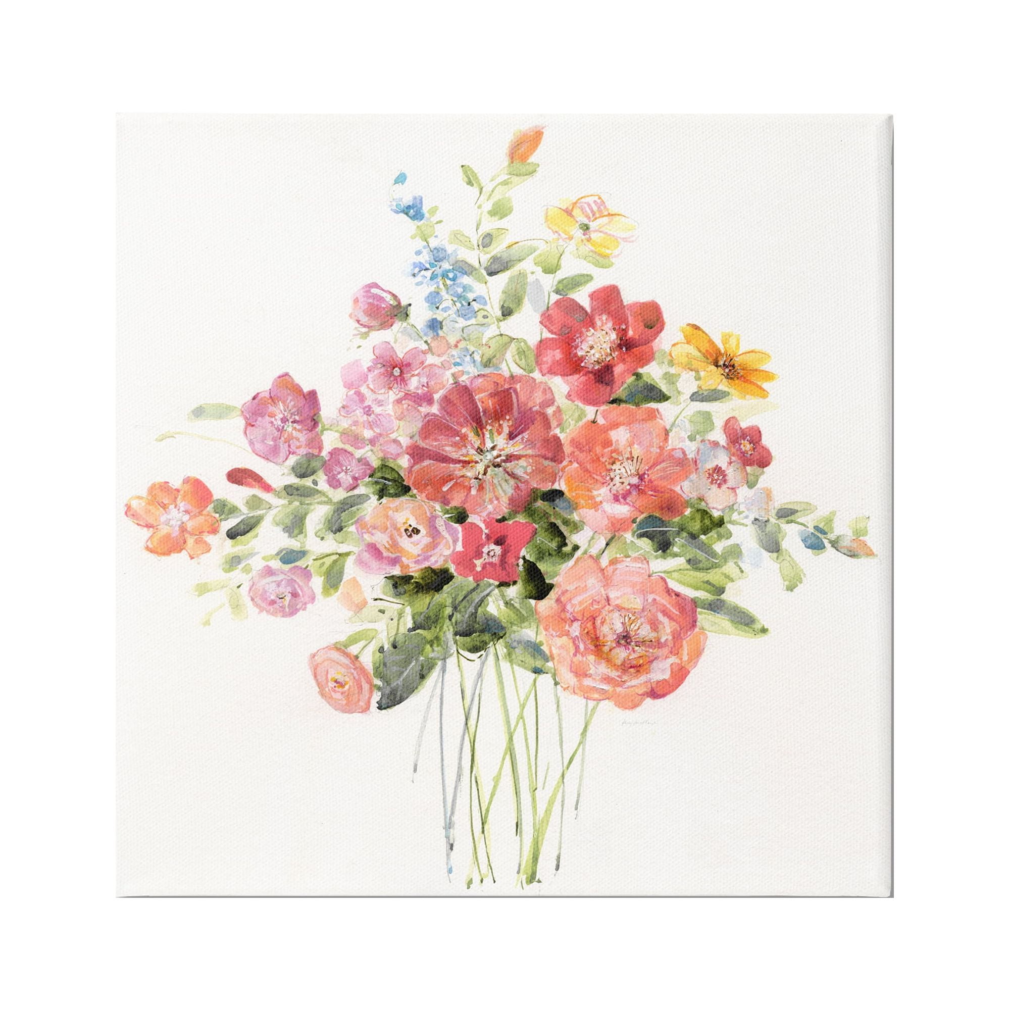 Stupell Industries Simple Spring Blossoms Botanical & Floral Painting Gallery Wrapped Canvas Art Print Wall Art, 30 x 30