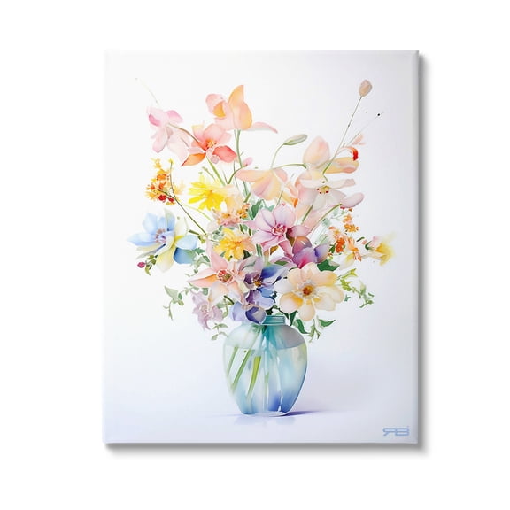 Stupell Industries Simple Spring Florals Botanical & Floral Painting Gallery Wrapped Canvas Art Print Wall Art, 16 x 20