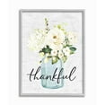thumbnail image 1 of Stupell Industries Simple Thankful Phrase Over Country Floral Jar Framed Wall Art Design by Lettered and Lined, 11" x 14", Gray Framed, 1 of 8