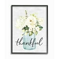 thumbnail image 1 of Stupell Industries Simple Thankful Phrase Over Country Floral Jar Framed Wall Art Design by Lettered and Lined, 16" x 20", Black Framed, 1 of 5