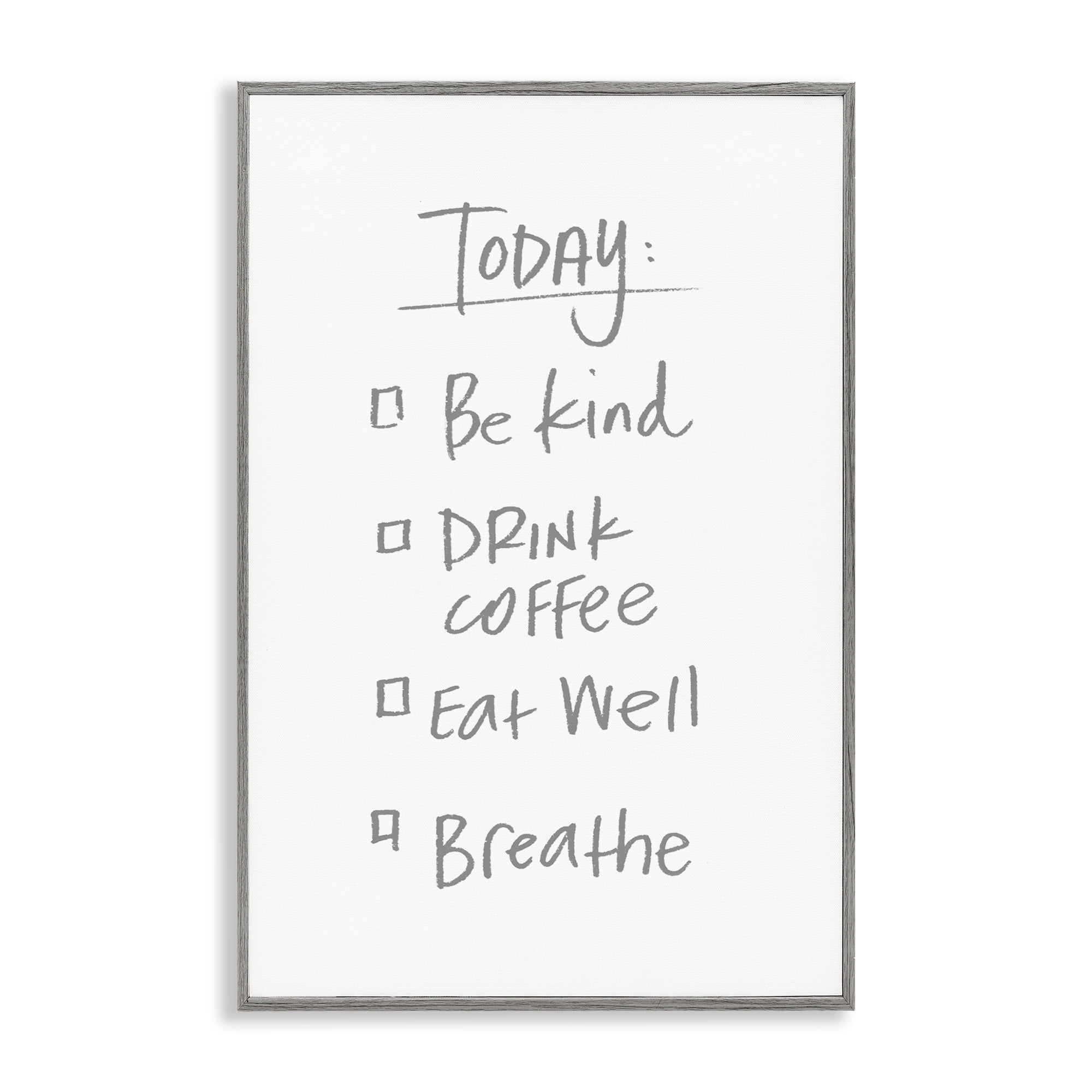 Stupell Industries Simple Today's Checklist Gray Framed Giclee Art, design by SD Graphics Studio