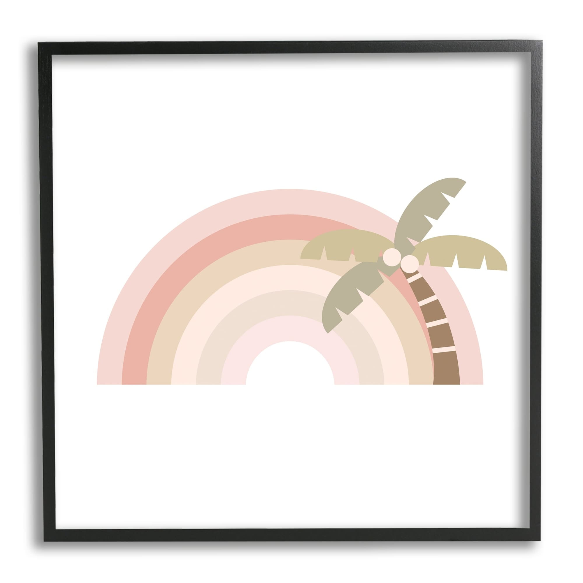 Stupell Industries Simple Tropical Pastel Rainbow Palm Tree Horizon , 12 x 12, Design by Daphne Polselli