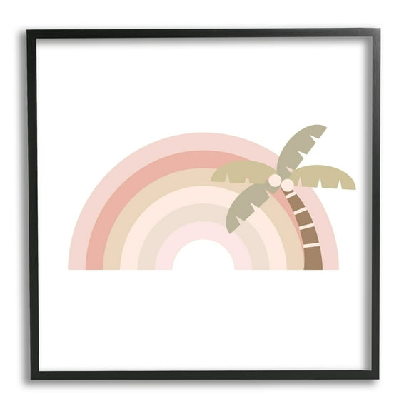 Stupell Industries Simple Tropical Pastel Rainbow Palm Tree Horizon , 12 x 12, Design by Daphne Polselli