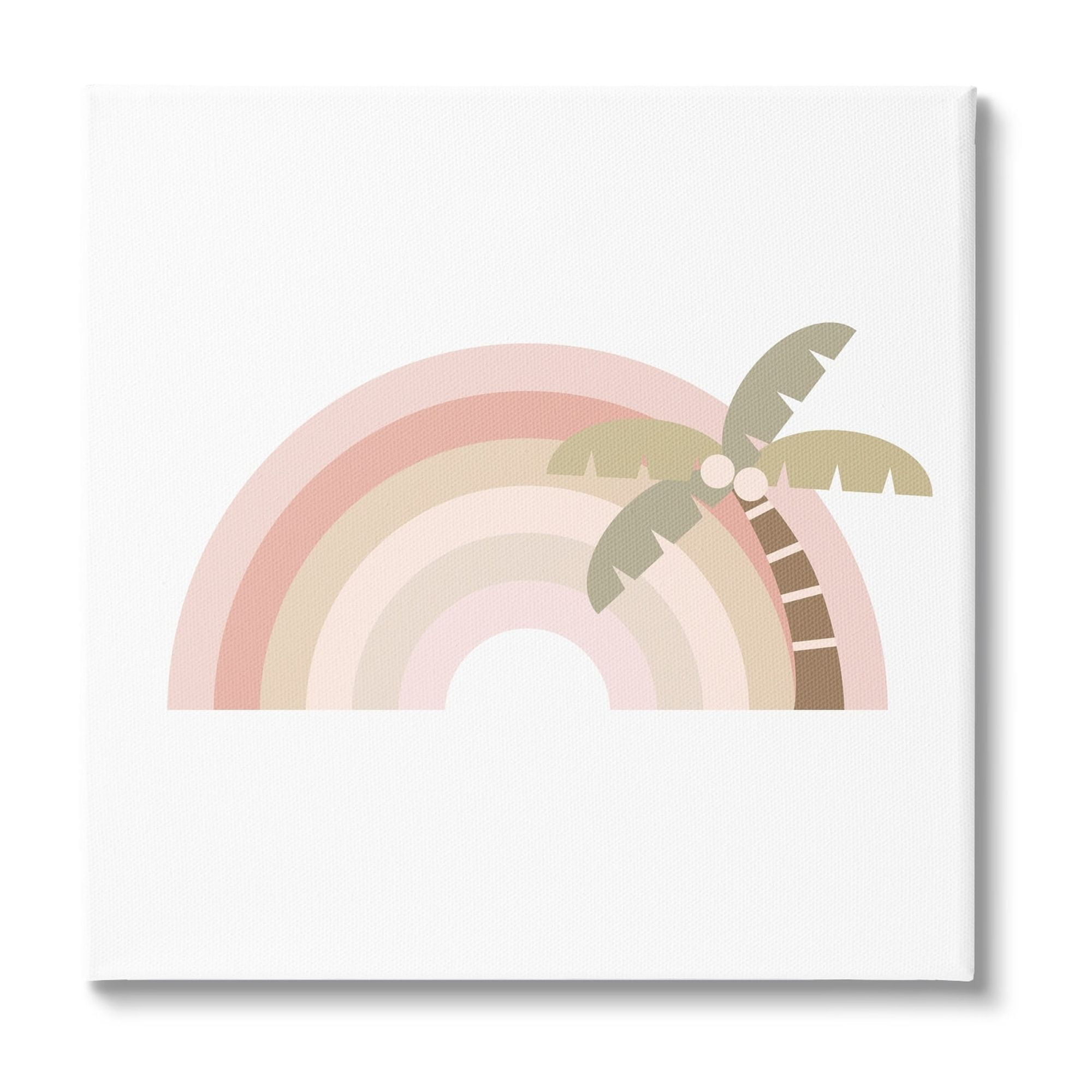 Stupell Industries Simple Tropical Pastel Rainbow Palm Tree Horizon , 17 x 17, Design by Daphne Polselli