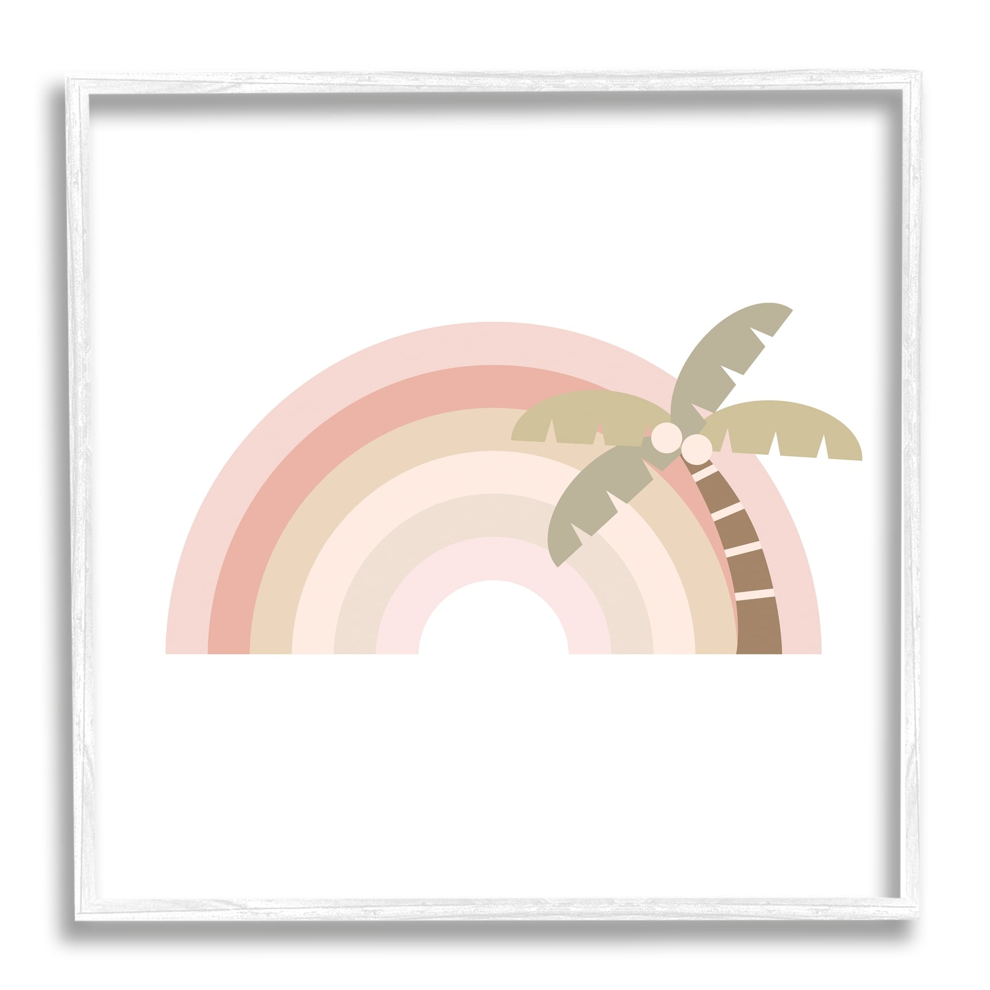 Stupell Industries Simple Tropical Pastel Rainbow Palm Tree Horizon , 17 x 17, Design by Daphne Polselli