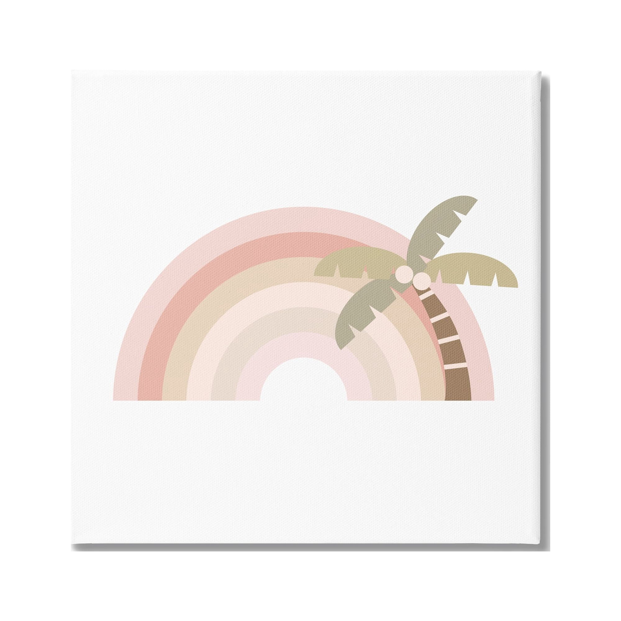 Stupell Industries Simple Tropical Pastel Rainbow Palm Tree Horizon , 36 x 36, Design by Daphne Polselli