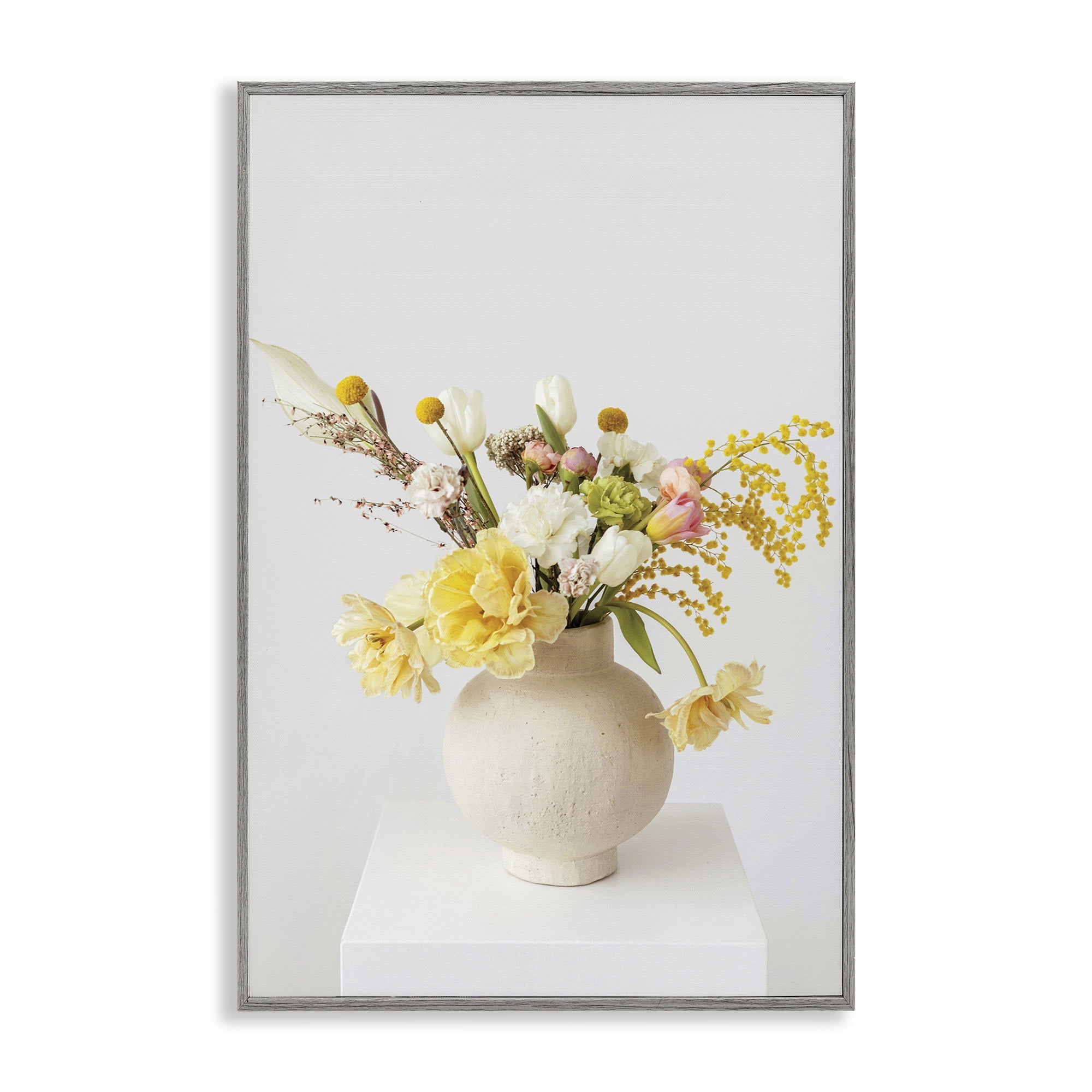 Stupell Industries Simple Vase Photography Botanical & Floral Photography Gray Framed Art Print Wall Art, 16 x 24