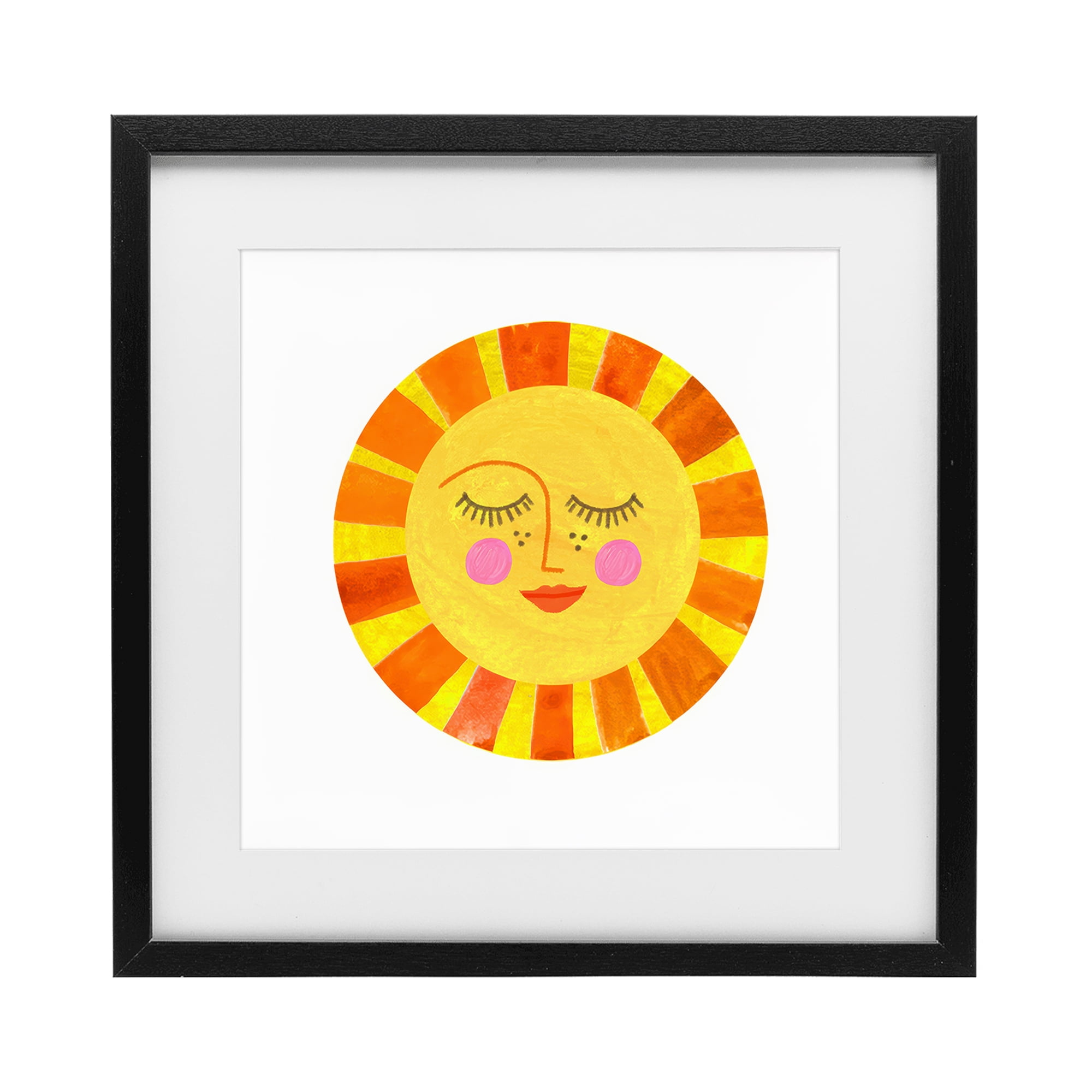 Stupell Industries Simple Warm Sunshine Black Framed Print Under Glass, design by Katherine Herrell Studio